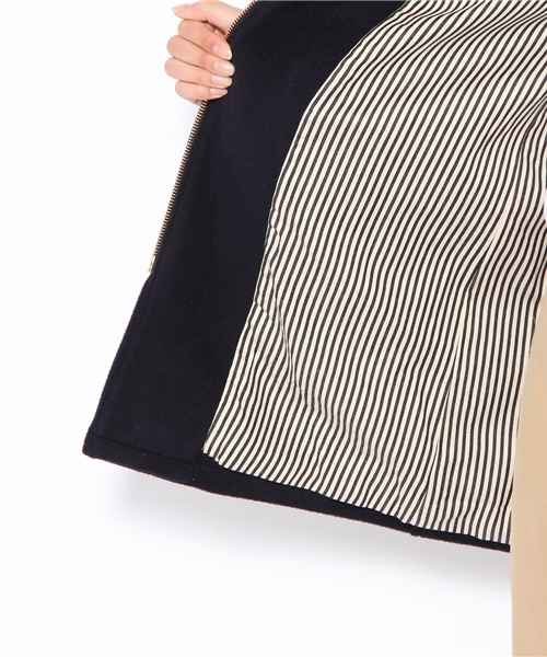 BEAMS BOY(ビームスボーイ)の「BEAMS BOY / ウールモッサー フードジップコート(その他アウター・レディース・カーキ/ブラウン/インディゴブルー・ONE SIZE)」の12枚目の写真