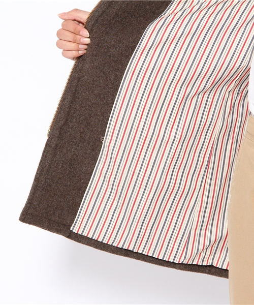 BEAMS BOY(ビームスボーイ)の「BEAMS BOY / ウールモッサー フードジップコート(その他アウター・レディース・カーキ/ブラウン/インディゴブルー・ONE SIZE)」の14枚目の写真