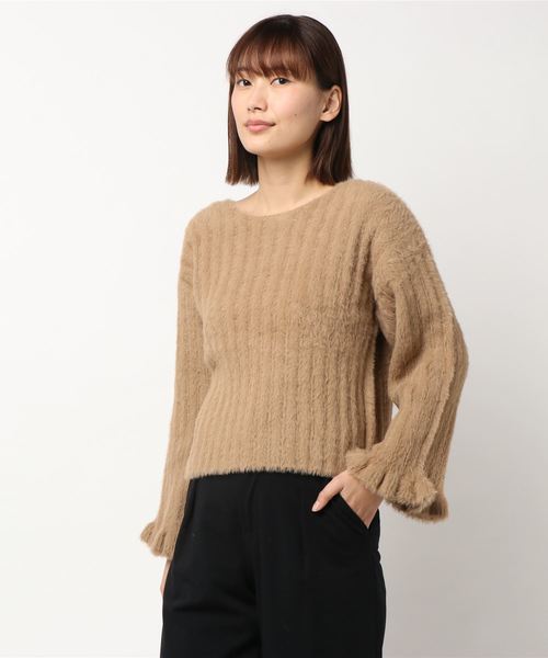 one after another NICE CLAUP（ワンアフターアナザーナイスクラップ）の「フェザーリブニット（ニット/セーター・レディース・ブラック/ベージュ/グレー/アイボリー・FREE）」の20枚目の写真