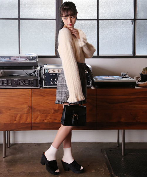 one after another NICE CLAUP（ワンアフターアナザーナイスクラップ）の「フェザーリブニット（ニット/セーター・レディース・ブラック/ベージュ/グレー/アイボリー・FREE）」の14枚目の写真