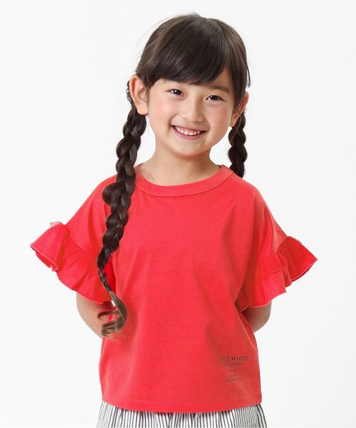 BREEZE（ブリーズ）の「袖フリルTシャツ（Tシャツ/カットソー・キッズ・ブラック/ライトグレー/レッド・110/130/90/120/140/80/100）」の3枚目の写真