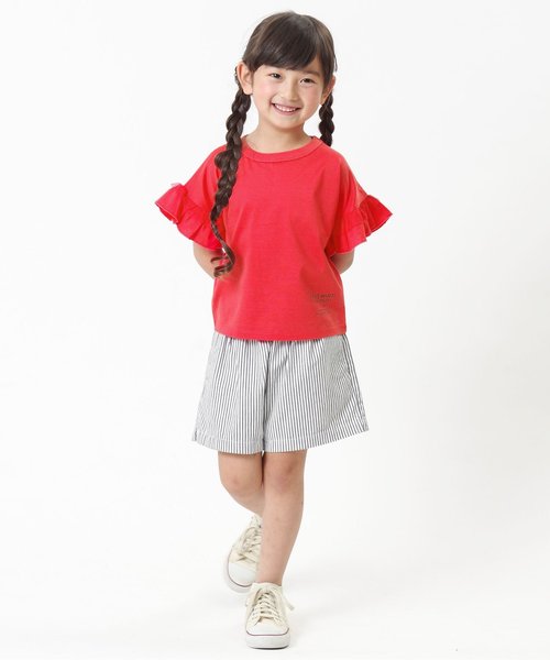 BREEZE（ブリーズ）の「袖フリルTシャツ（Tシャツ/カットソー・キッズ・ブラック/ライトグレー/レッド・110/130/90/120/140/80/100）」の4枚目の写真