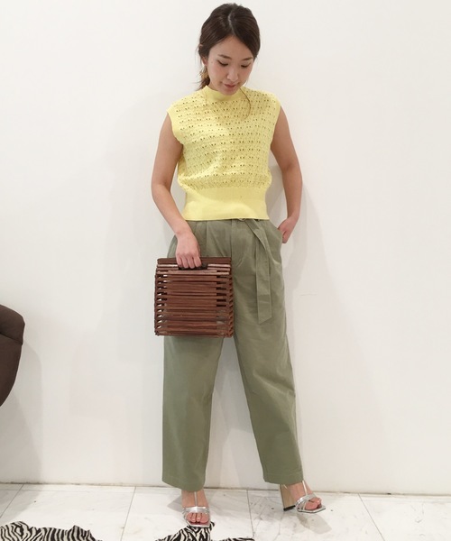 Banner Barrett（バナーバレット）の「OPEN WORK KNIT N/S PULLOVER　/　ノースリーブニットプルオーバー（ニット/セーター・レディース・イエロー/ブルー/コーラルピンク・38）」の4枚目の写真