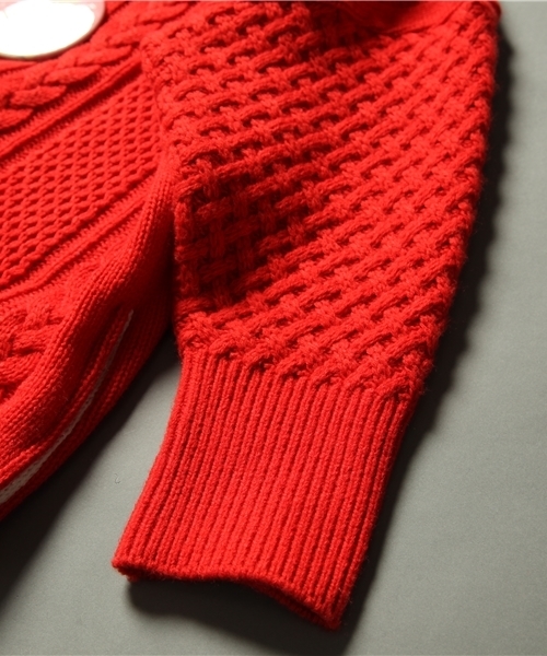 STORAMA（ストラマ）の「【STORAMA】大ぶりなニットのコート（カーディガン/ボレロ・レディース・グレー/レッド/ブラウン/ブルー・MEDIUM/SMALL）」の6枚目の写真