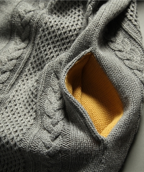 STORAMA（ストラマ）の「【STORAMA】大ぶりなニットのコート（カーディガン/ボレロ・レディース・グレー/レッド/ブラウン/ブルー・MEDIUM/SMALL）」の9枚目の写真