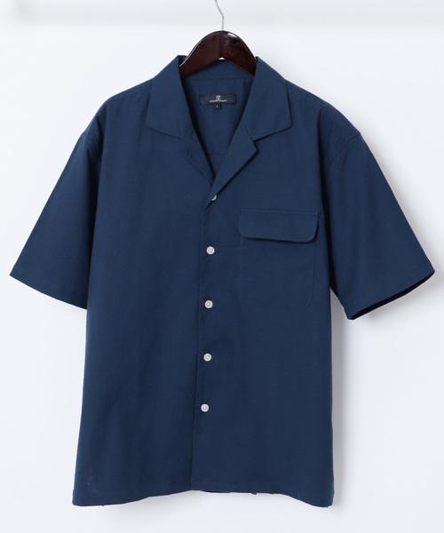 MONO-MART（モノマート）の「ストレッチオープンカラー綿麻リネン半袖シャツ（シャツ/ブラウス・メンズ・ブラック/ネイビー/レッド/オフホワイト/サックスブルー/グレー系その他/ライトピンク/ストライプ/ダークグリーン/ブルー系その他・M/L）」の13枚目の写真