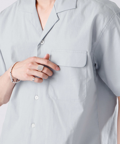 MONO-MART（モノマート）の「ストレッチオープンカラー綿麻リネン半袖シャツ（シャツ/ブラウス・メンズ・ブラック/ネイビー/レッド/オフホワイト/サックスブルー/グレー系その他/ライトピンク/ストライプ/ダークグリーン/ブルー系その他・M/L）」の17枚目の写真