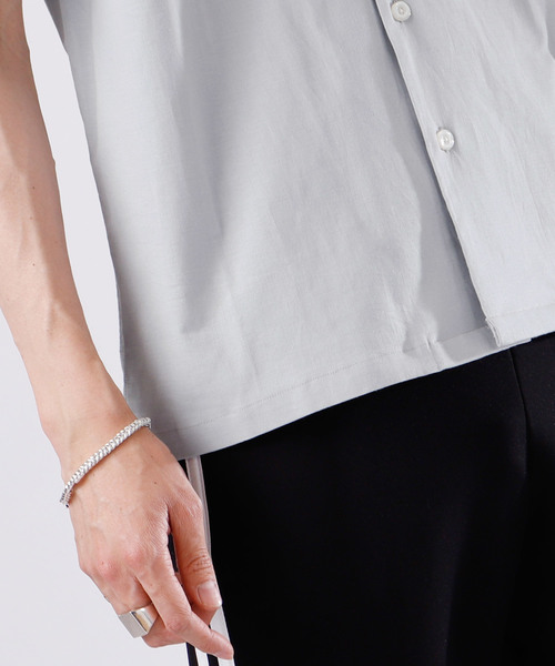 MONO-MART（モノマート）の「ストレッチオープンカラー綿麻リネン半袖シャツ（シャツ/ブラウス・メンズ・ブラック/ネイビー/レッド/オフホワイト/サックスブルー/グレー系その他/ライトピンク/ストライプ/ダークグリーン/ブルー系その他・M/L）」の19枚目の写真