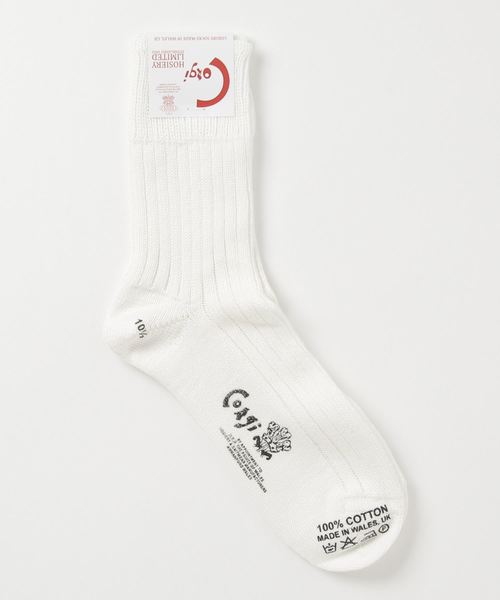 CORGI（コーギ）の「CORGI / コーギー：別注 Midium Plain Socks：Midium-Plain-Socks[MUS]（ソックス/靴下・メンズ・ホワイト/ブラック/ネイビー/ホワイト系その他・10.5）」の2枚目の写真