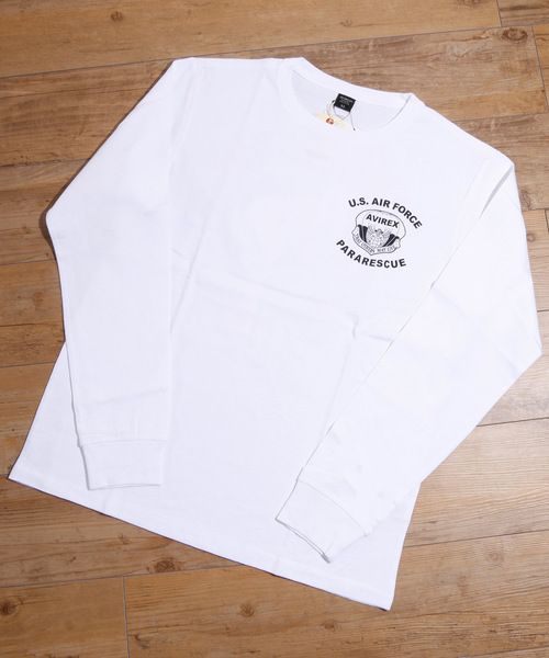 And A（アンドエー）の「AVIREX アヴィレックス / LS USAF PINNAP GIRL ピンナップガールバックプリント長袖Tシャツ / 6193325（Tシャツ/カットソー・メンズ・ホワイト/ブラック/グレー/サックスブルー・MEDIUM/LARGE/X-LARGE/XX-LARGE）」の9枚目の写真