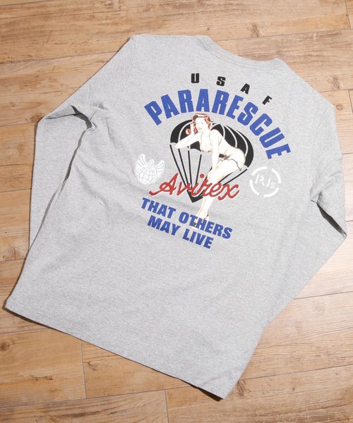 And A（アンドエー）の「AVIREX アヴィレックス / LS USAF PINNAP GIRL ピンナップガールバックプリント長袖Tシャツ / 6193325（Tシャツ/カットソー・メンズ・ホワイト/ブラック/グレー/サックスブルー・MEDIUM/LARGE/X-LARGE/XX-LARGE）」の19枚目の写真