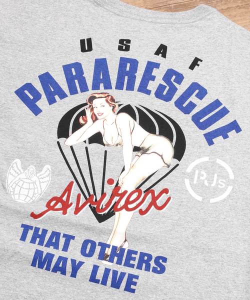 And A（アンドエー）の「AVIREX アヴィレックス / LS USAF PINNAP GIRL ピンナップガールバックプリント長袖Tシャツ / 6193325（Tシャツ/カットソー・メンズ・ホワイト/ブラック/グレー/サックスブルー・MEDIUM/LARGE/X-LARGE/XX-LARGE）」の20枚目の写真