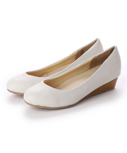 minky me!（ミンキーミー）の「ラウンドトゥローウェッジ走れるキレイめパンプス（パンプス・レディース・スモークグレー/ブラック系その他2/グレー系その他2/ホワイト×ホワイト/ベージュ系その他2/グレー系その他6/クリアイエロー/ブラック系その他3/ブラック系その他・25.5/22/22.5/23/24.5/25/24/23.5/21.5）」の2枚目の写真