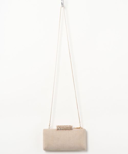 JILL STUART（ジルスチュアート）の「《Ash Amaira》《Endy ROBE》フラワークラッチバッグ（トートバッグ・レディース・ベージュ・ﾌﾘ-）」の4枚目の写真