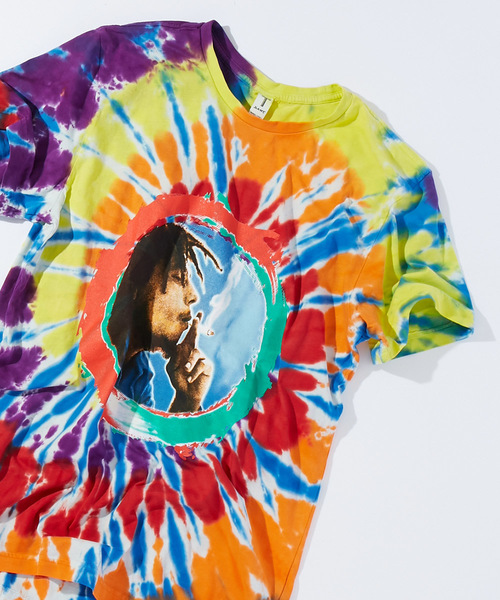 セール Bob Marley ボブマーリー Kaya I Feel So High カヤ アイフィールソウハイ タイダイ染め半袖プリントtシャツ Uizz Tシャツ カットソー Bravado ブラヴァド のファッション通販 Zozotown