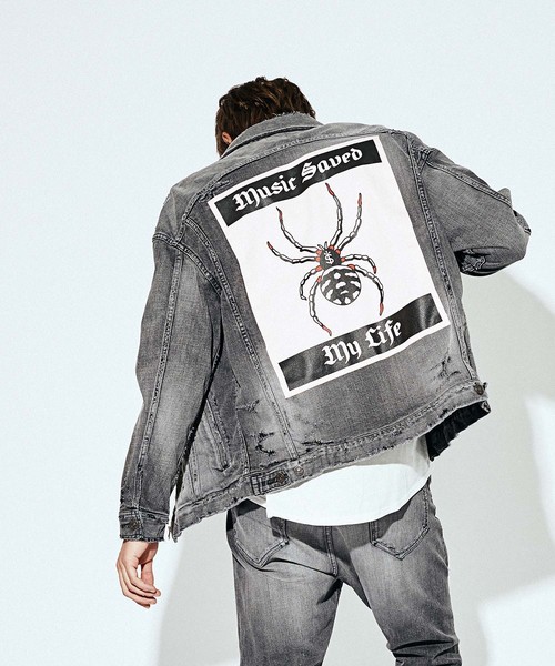 MSML（エムエスエムエル）の「ZIP DENIM SPIDER JKT/(ハード加工