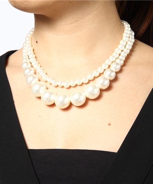 WEGO（ウィゴー）の「WEGO/2連パールネックレス（ネックレス・レディース・ホワイト・FREE）」の3枚目の写真