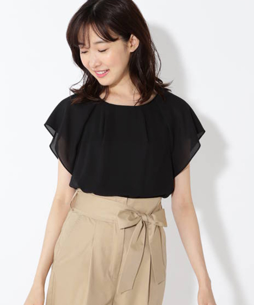 NATURAL BEAUTY BASIC（ナチュラルビューティーベーシック）の「[洗える]バックリボンブラウス（シャツ/ブラウス・レディース・ブラック/オフホワイト/ブルー・SMALL/MEDIUM）」の6枚目の写真