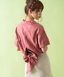 VANNIE U | VANNIE U バックリボンオープンカラーシャツ(シャツ/ブラウス)