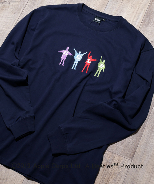 The Beatles（ザビートルズ）の「BEATLES/ビートルズ別注 オーバーサイズL/Sカットソー（Tシャツ/カットソー・メンズ・杢グレー/ダークベージュ/ブラック/ネイビー/オフホワイト・L/XL/S/M）」の5枚目の写真