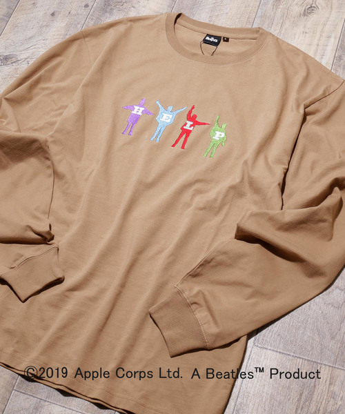 The Beatles（ザビートルズ）の「BEATLES/ビートルズ別注 オーバーサイズL/Sカットソー（Tシャツ/カットソー・メンズ・杢グレー/ダークベージュ/ブラック/ネイビー/オフホワイト・L/XL/S/M）」の4枚目の写真