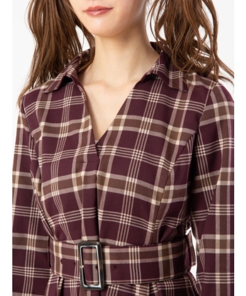 セール ワンピース ワンピース チェックシャツワンピース ワンピース Cecil Mcbee セシルマクビー のファッション