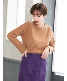 ソフトタッチリブカラーニット