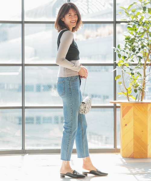 KOBE LETTUCE（コウベレタス）の「ビスチェ付きロンT《2点セット》（Tシャツ/カットソー・レディース・ベージュ系その他/ブラック系その他/ホワイト×ブラック・FREE）」の7枚目の写真