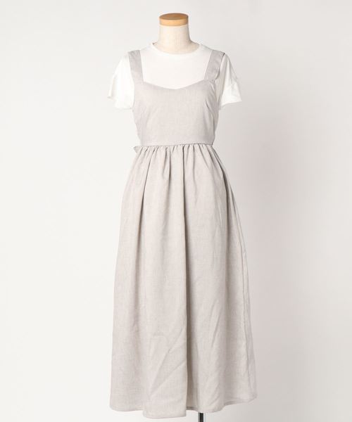 リネン風 バックリボンワンピース プルオーバー Set ジャンパースカート Juglans ユグランス のファッション通販 Zozotown