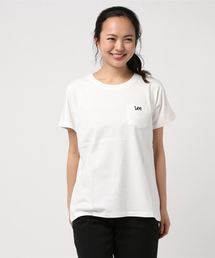 【LEE/リー】ポケットクルーＴシャツ　シンプルなポケットワンポイントロゴT  少しルーズなボックス型