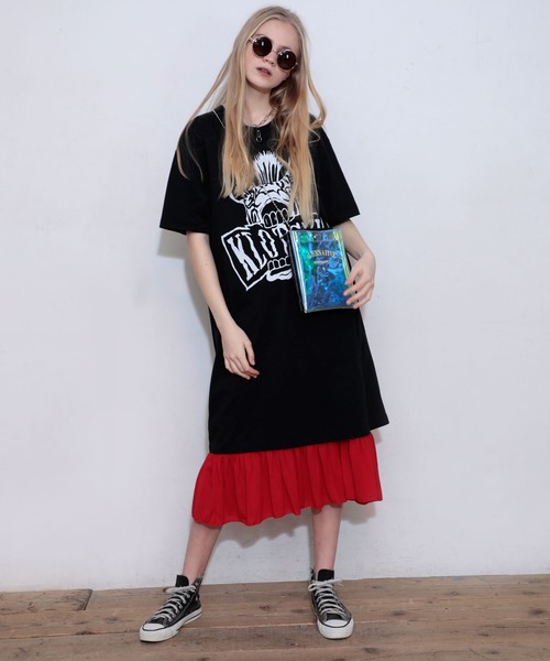 RNA(アールエヌエー)の「M1431 ロングルーズキャミワンピース(ワンピース・レディース・ブラック/レッド/ホワイト・MEDIUM)」の8枚目の写真