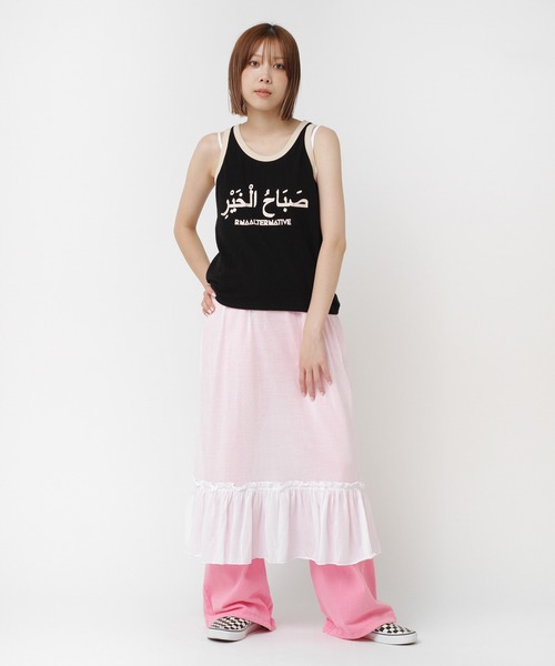 RNA(アールエヌエー)の「M1431 ロングルーズキャミワンピース(ワンピース・レディース・ブラック/レッド/ホワイト・MEDIUM)」の5枚目の写真