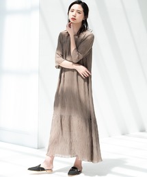 Aunt Marie's | AUNT MARIE'S シフォン楊柳ロングワンピース(ワンピース)