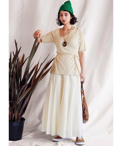 MEDE19F（メデジュウキュウ）の「ＭＥＤＥ１９Ｆ　甘織りコットンロングスカート〈アイボリー〉（スカート・レディース・アイボリー・NM/MEDIUM/LARGE/X-LARGE/XX-LARGE）」の5枚目の写真