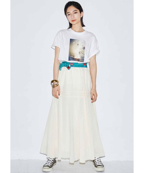 MEDE19F（メデジュウキュウ）の「ＭＥＤＥ１９Ｆ　甘織りコットンロングスカート〈アイボリー〉（スカート・レディース・アイボリー・NM/MEDIUM/LARGE/X-LARGE/XX-LARGE）」の6枚目の写真