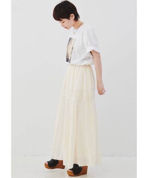 MEDE19F（メデジュウキュウ）の「ＭＥＤＥ１９Ｆ　甘織りコットンロングスカート〈アイボリー〉（スカート・レディース・アイボリー・NM/MEDIUM/LARGE/X-LARGE/XX-LARGE）」の3枚目の写真