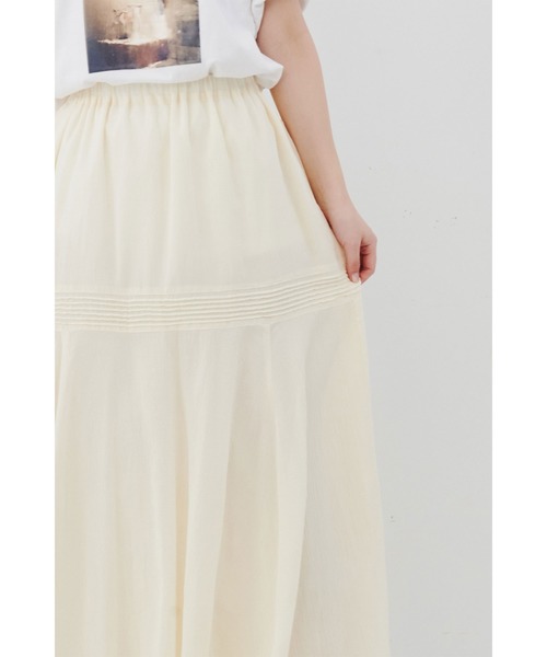 MEDE19F（メデジュウキュウ）の「ＭＥＤＥ１９Ｆ　甘織りコットンロングスカート〈アイボリー〉（スカート・レディース・アイボリー・NM/MEDIUM/LARGE/X-LARGE/XX-LARGE）」の7枚目の写真
