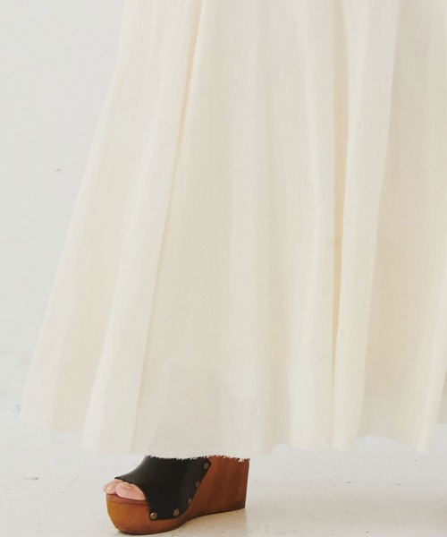 MEDE19F（メデジュウキュウ）の「ＭＥＤＥ１９Ｆ　甘織りコットンロングスカート〈アイボリー〉（スカート・レディース・アイボリー・NM/MEDIUM/LARGE/X-LARGE/XX-LARGE）」の8枚目の写真