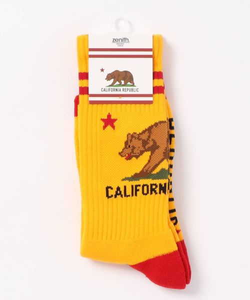 ZENITH（ゼニス）の「《ZENITH》CALIFORNIA GRIZZLY SOCKS（ソックス/靴下・メンズ・ホワイト/ブラック/ネイビー/グレー/レッド/イエロー/オレンジ・FREE）」の13枚目の写真