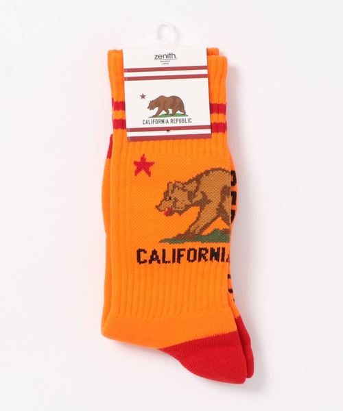 ZENITH（ゼニス）の「《ZENITH》CALIFORNIA GRIZZLY SOCKS（ソックス/靴下・メンズ・ホワイト/ブラック/ネイビー/グレー/レッド/イエロー/オレンジ・FREE）」の11枚目の写真