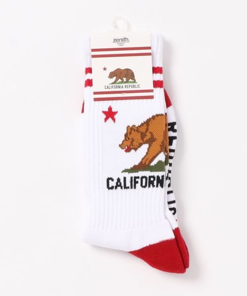 ZENITH（ゼニス）の「《ZENITH》CALIFORNIA GRIZZLY SOCKS（ソックス/靴下・メンズ・ホワイト/ブラック/ネイビー/グレー/レッド/イエロー/オレンジ・FREE）」の10枚目の写真