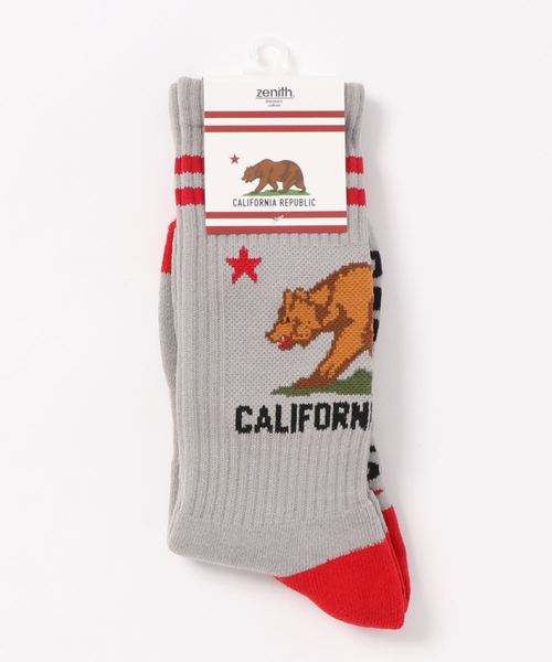 ZENITH（ゼニス）の「《ZENITH》CALIFORNIA GRIZZLY SOCKS（ソックス/靴下・メンズ・ホワイト/ブラック/ネイビー/グレー/レッド/イエロー/オレンジ・FREE）」の9枚目の写真