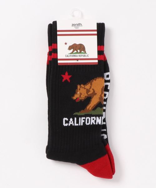 ZENITH（ゼニス）の「《ZENITH》CALIFORNIA GRIZZLY SOCKS（ソックス/靴下・メンズ・ホワイト/ブラック/ネイビー/グレー/レッド/イエロー/オレンジ・FREE）」の8枚目の写真