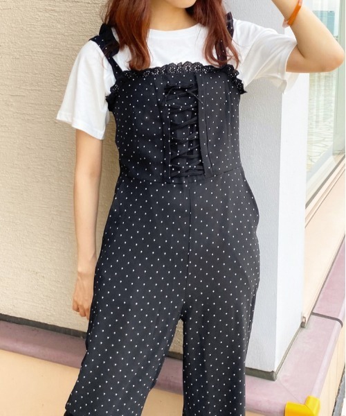 apres jour（アプレジュール）の「おでかけフリルサロペ【ZOZOTOWN限定アイテム】【7AP】（サロペット/オーバーオール・レディース・ブラック/オフホワイト/ピンクベージュ・SMALL/MEDIUM）」の9枚目の写真