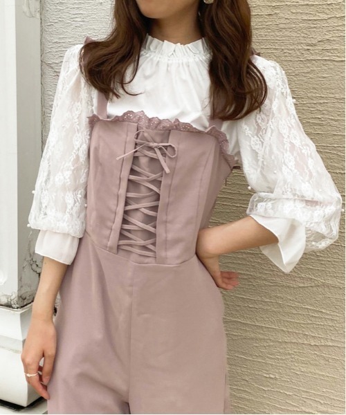 apres jour（アプレジュール）の「おでかけフリルサロペ【ZOZOTOWN限定アイテム】【7AP】（サロペット/オーバーオール・レディース・ブラック/オフホワイト/ピンクベージュ・SMALL/MEDIUM）」の13枚目の写真