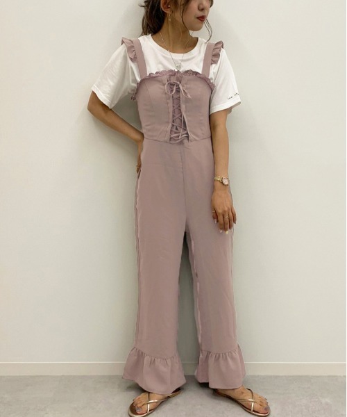 apres jour（アプレジュール）の「おでかけフリルサロペ【ZOZOTOWN限定アイテム】【7AP】（サロペット/オーバーオール・レディース・ブラック/オフホワイト/ピンクベージュ・SMALL/MEDIUM）」の19枚目の写真