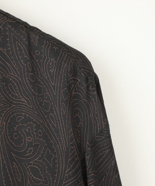 STUDIOUS（ステュディオス）の「【STUDIOUS】ジャカードガーディガンジャケット（ノーカラージャケット・メンズ・ブラック・2/3）」の4枚目の写真