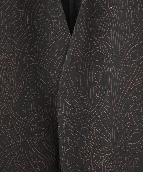 STUDIOUS（ステュディオス）の「【STUDIOUS】ジャカードガーディガンジャケット（ノーカラージャケット・メンズ・ブラック・2/3）」の2枚目の写真