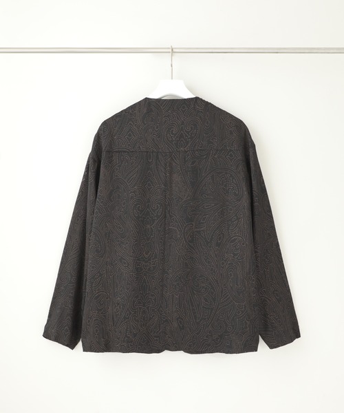 STUDIOUS（ステュディオス）の「【STUDIOUS】ジャカードガーディガンジャケット（ノーカラージャケット・メンズ・ブラック・2/3）」の7枚目の写真