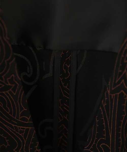 STUDIOUS（ステュディオス）の「【STUDIOUS】ジャカードガーディガンジャケット（ノーカラージャケット・メンズ・ブラック・2/3）」の10枚目の写真